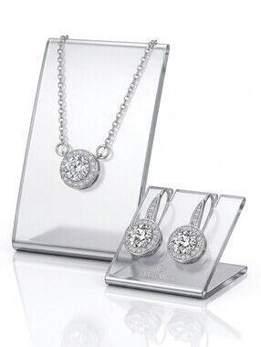 Y2K Vintage Swarovski Crystal Elegant Bridal Halo Set  | Silver Overlay
